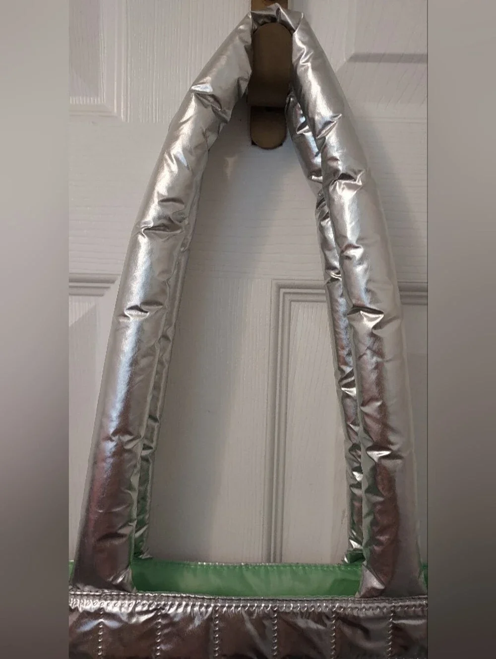 Clinique Silver Quilted Tote Bag